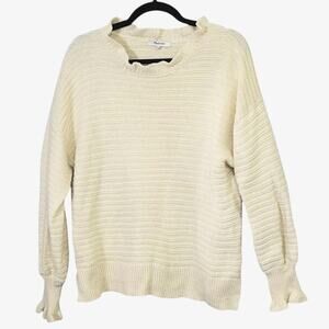 Madewell Textured Knit Sweater Cream Size XL French Girl Quiet Luxury